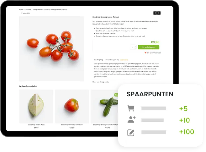 Conversieverhogende add-ons zoals upsell, spaarpunten en dagaanbieding