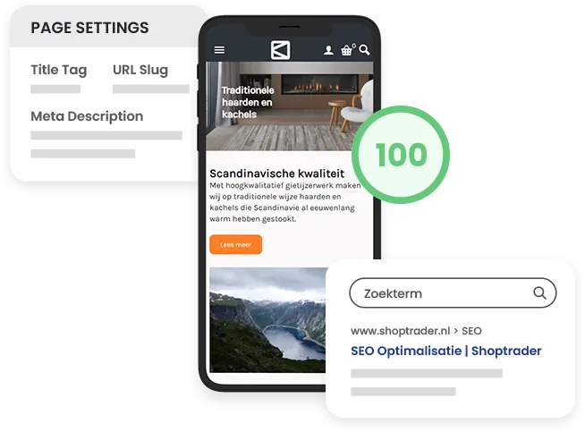 Illustratie van SEO-optimalisatie en snel ladende media